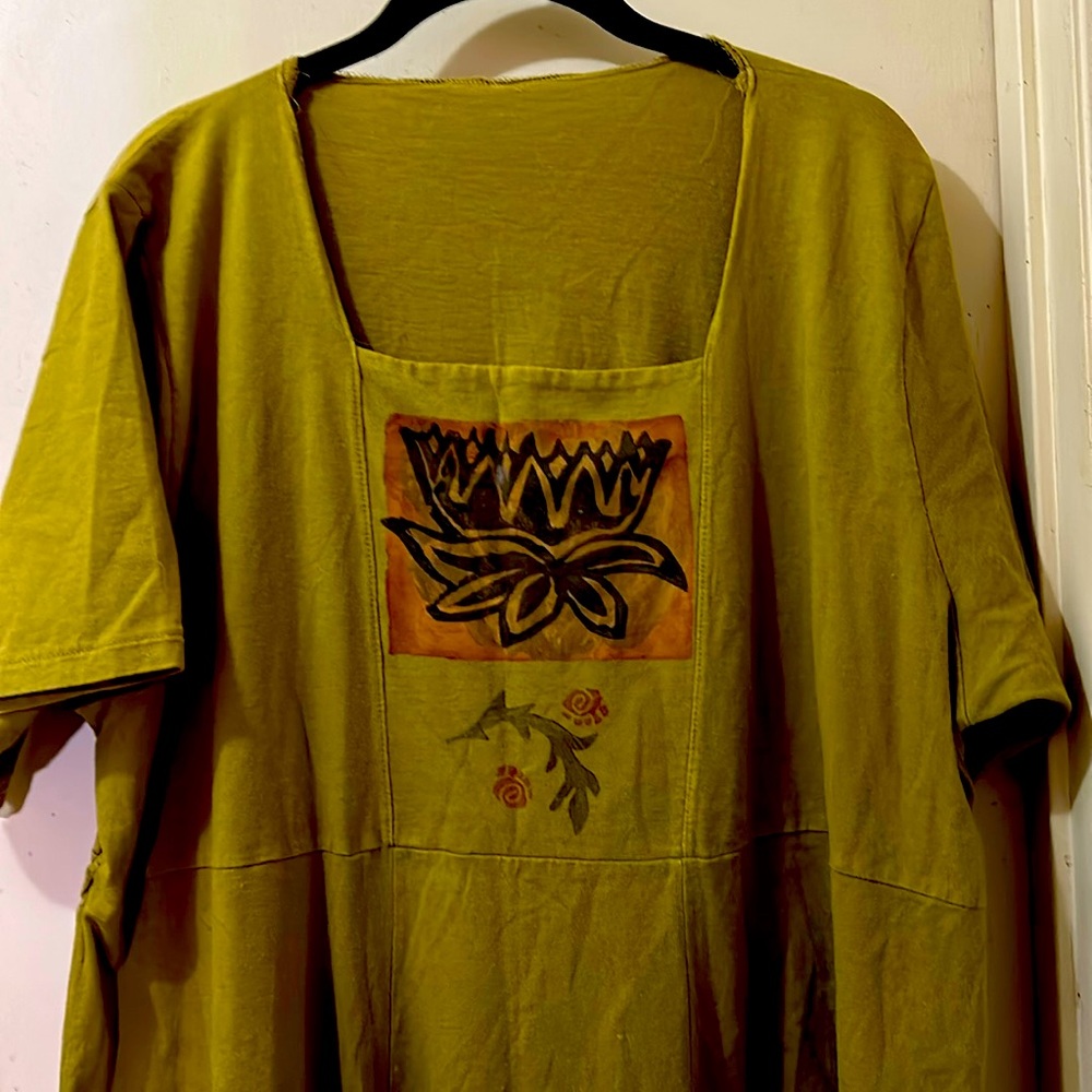 Vintage Blue Fish dress - Art To Wear!